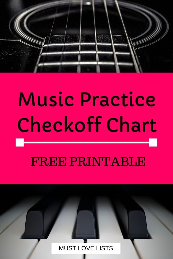 Music Practice Checkoff Chart