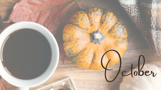 October blanket, pumpkin, coffee