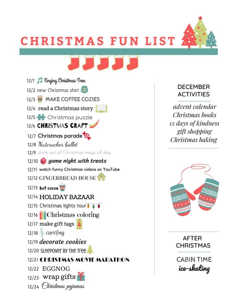 Christmas Fun List - Must Love Lists