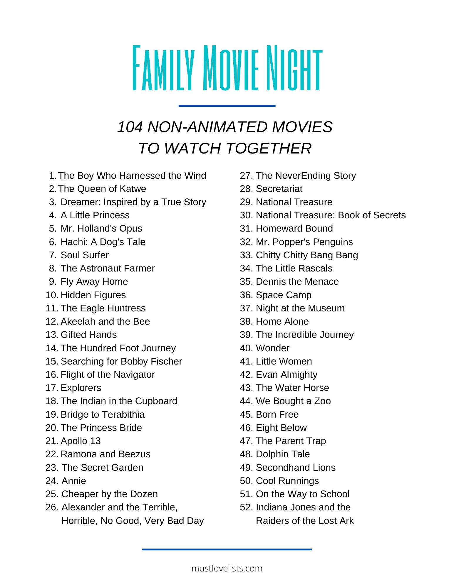 100+ Family Movie Night Ideas Must Love Lists