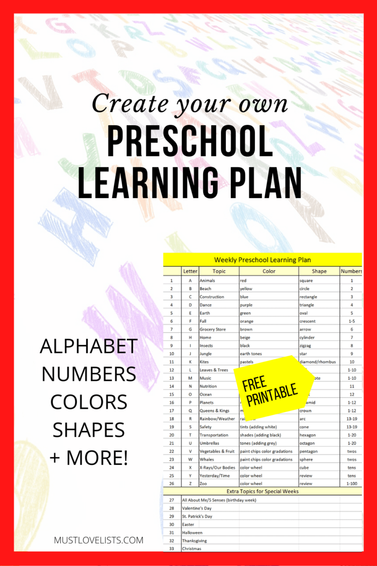 Preschool Letter Of The Week: A-z Plan