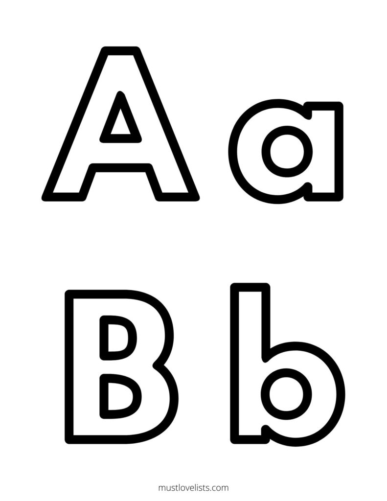 Alphabet letter outlines