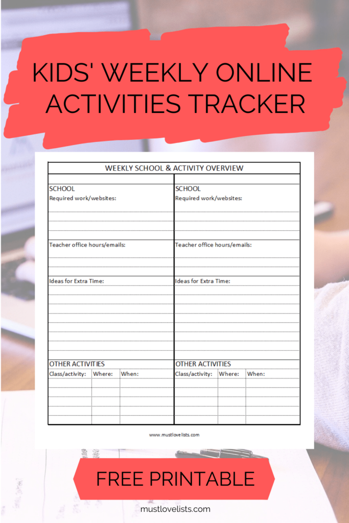 Kids' Online Meeting & Activity Tracker