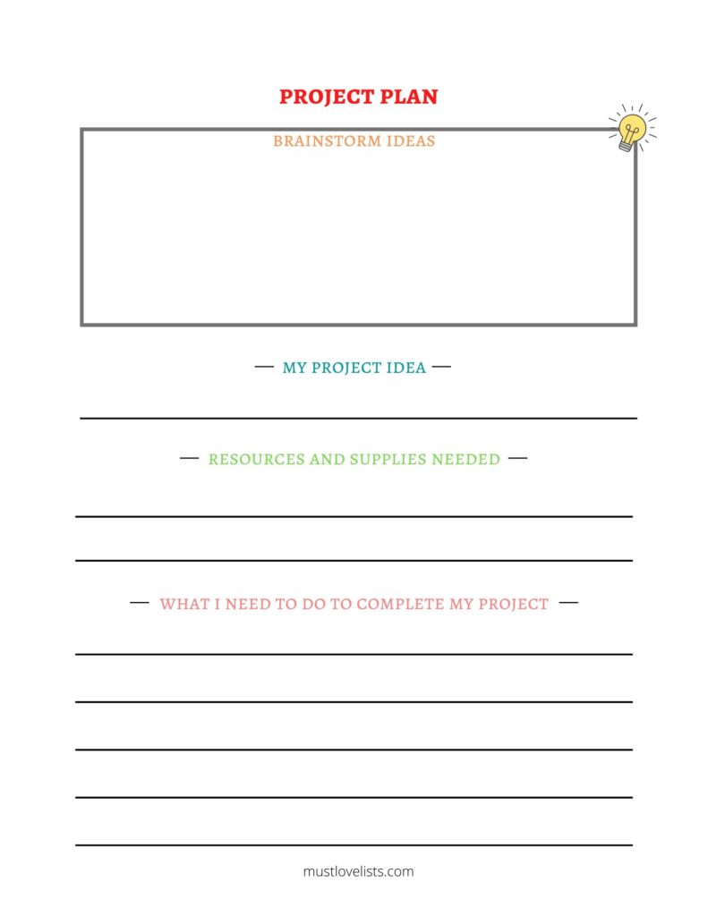 Brainstorm Template For Kids