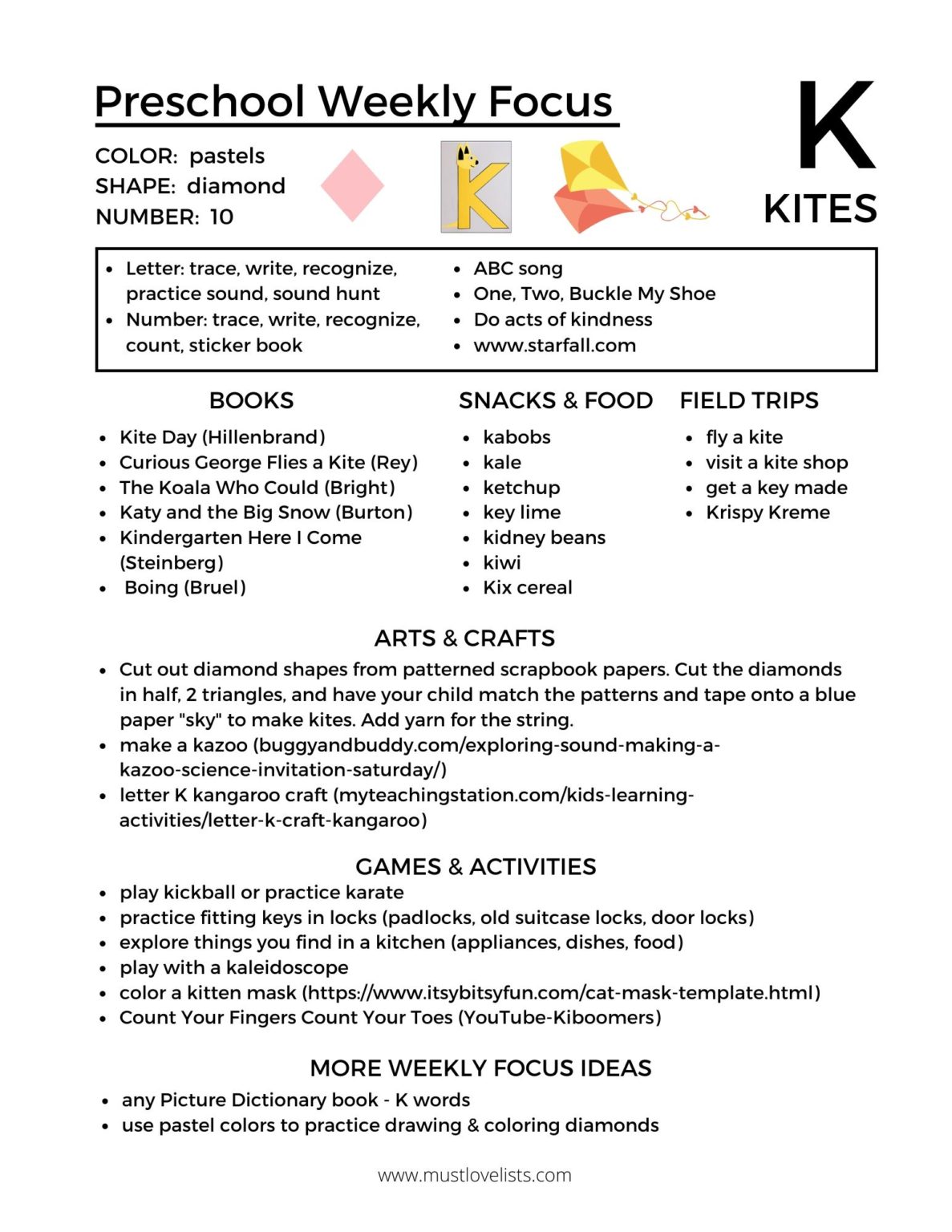Preschool Letter of the Week: K is for Kites