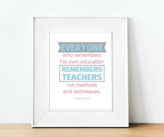 Inspirational teacher quote printable on Etsy.