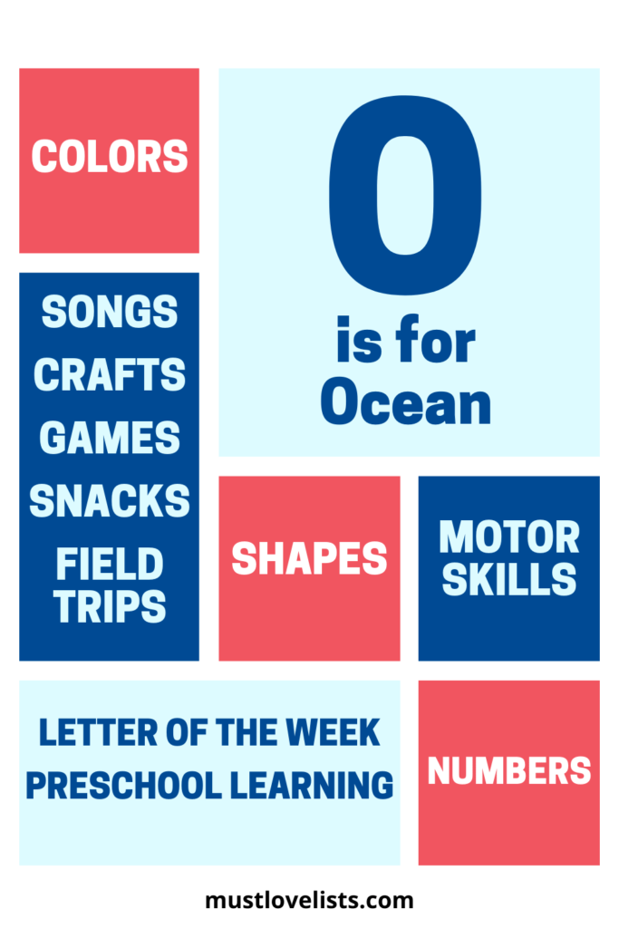 O is for Ocean letter of the week preschool learning plan.