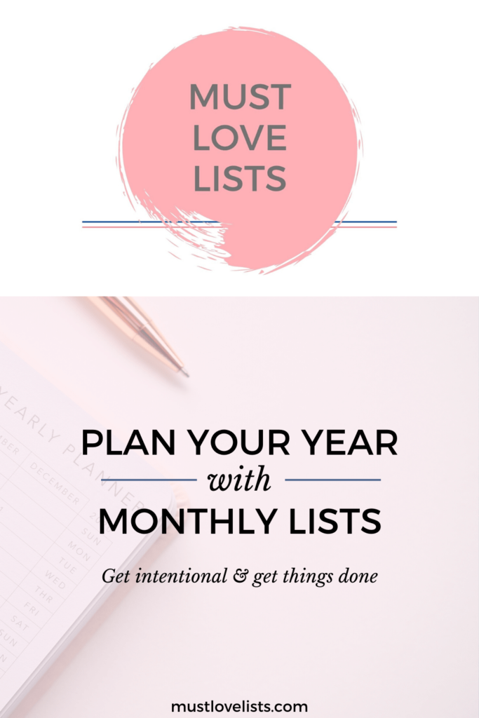 Plan your year with monthly lists