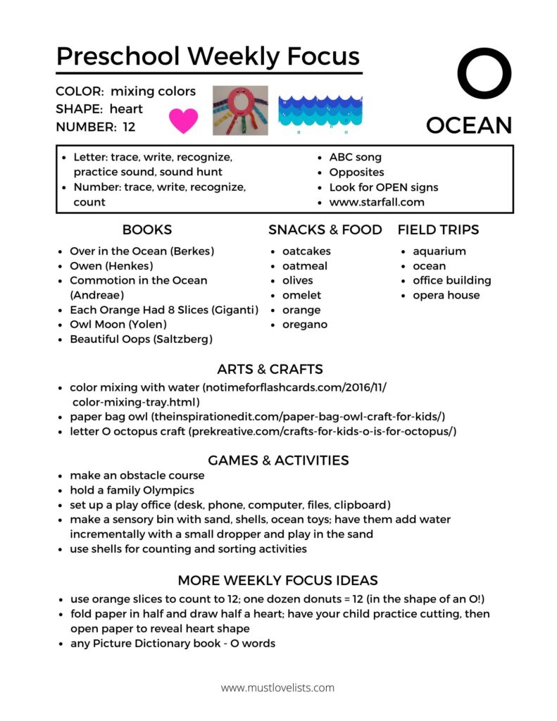 Letter of the Week Preschool O is for Ocean.
