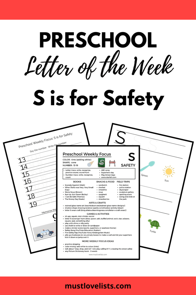 Letter of the week: S is for Safety planning page image
