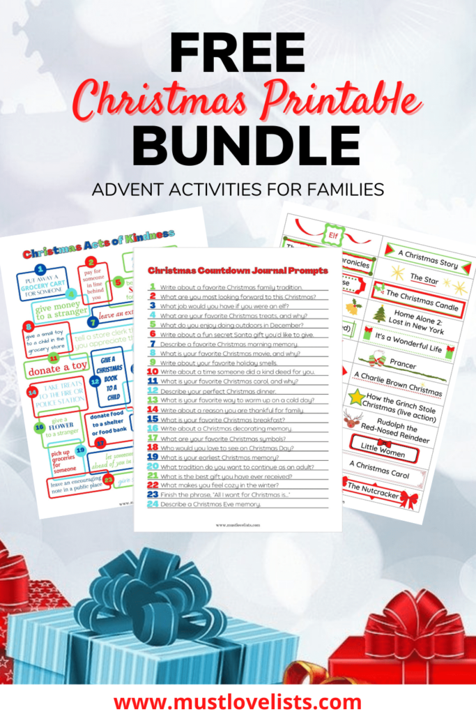Christmas advent activity ideas printables