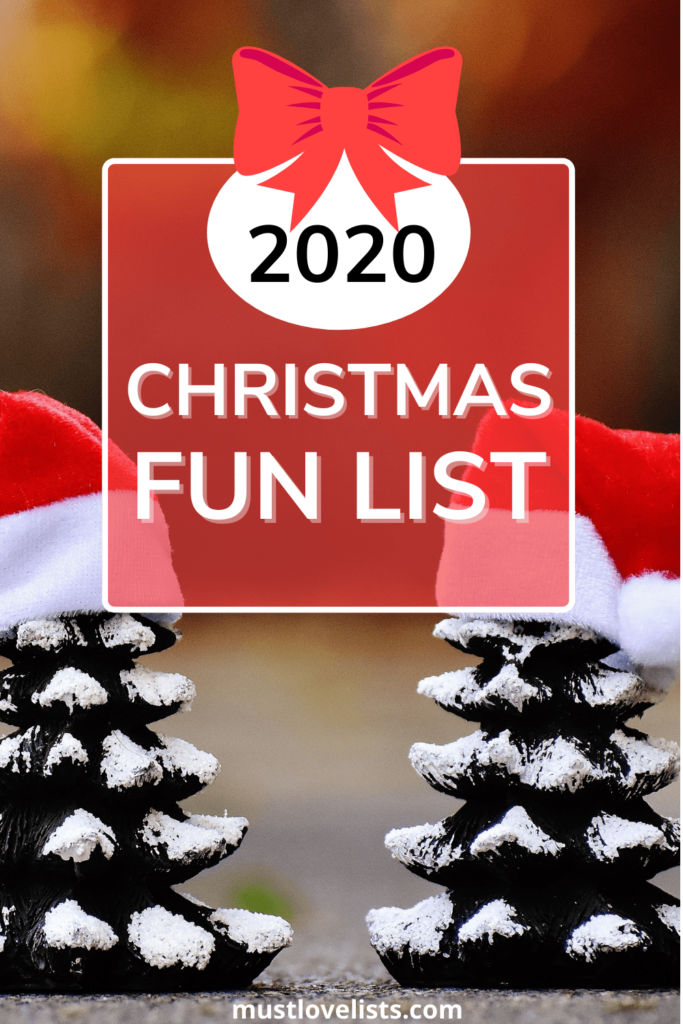 Pinecones with Santa hats Christmas fun list
