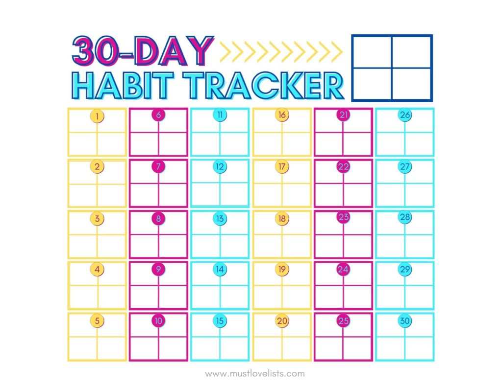30 day habit tracker
