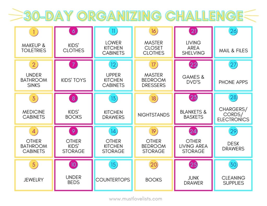 30 day organizing challenge