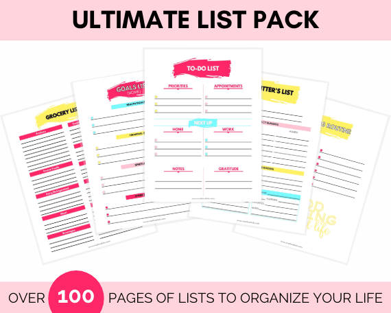 Lists to make to organize your life.