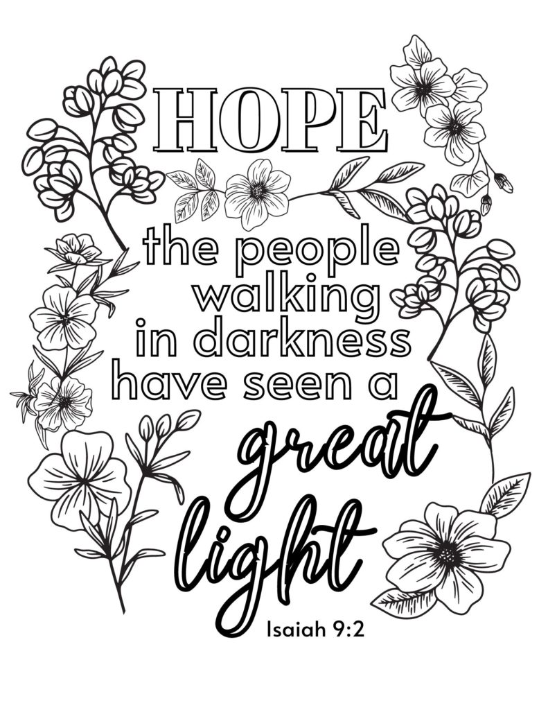 Hope advent coloring page