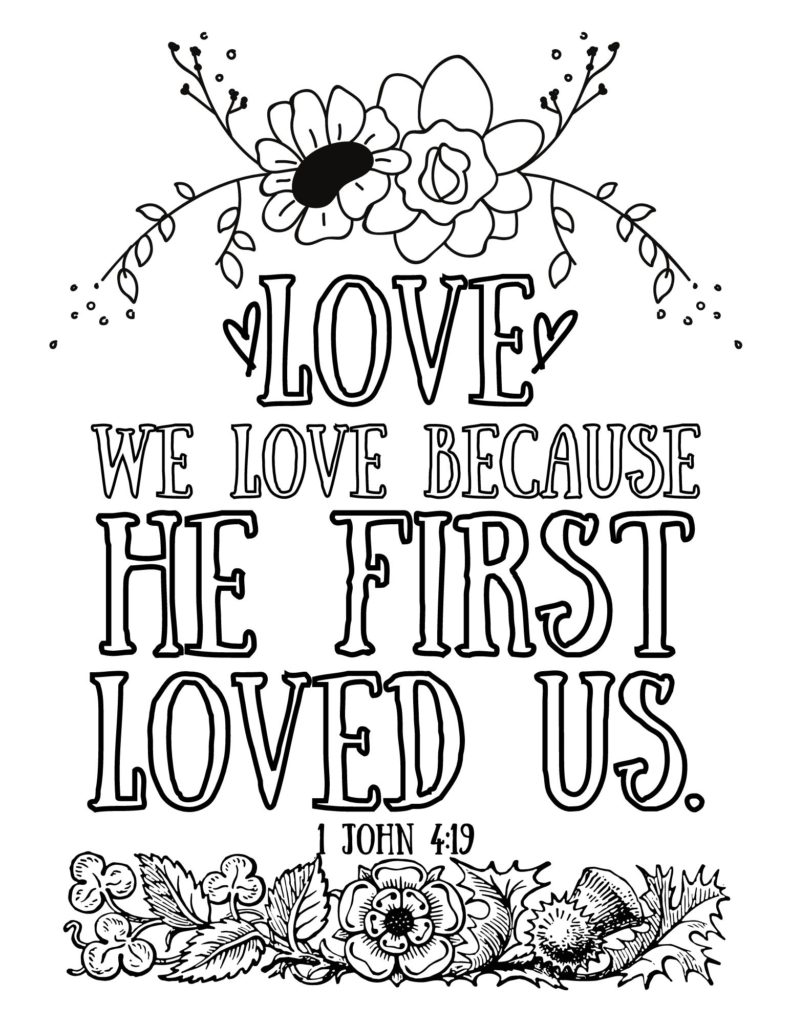 Love advent coloring page