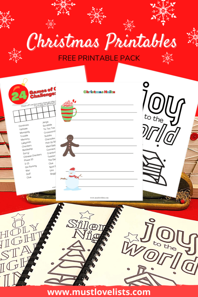 Printable Christmas activity pages