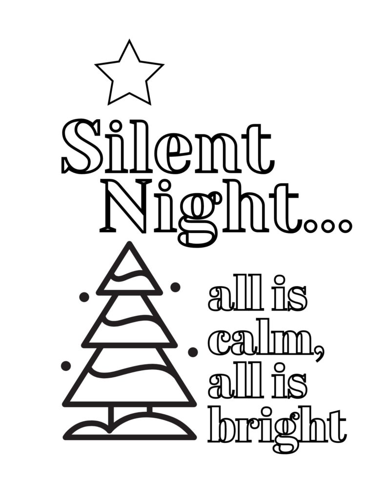 Silent night coloring page