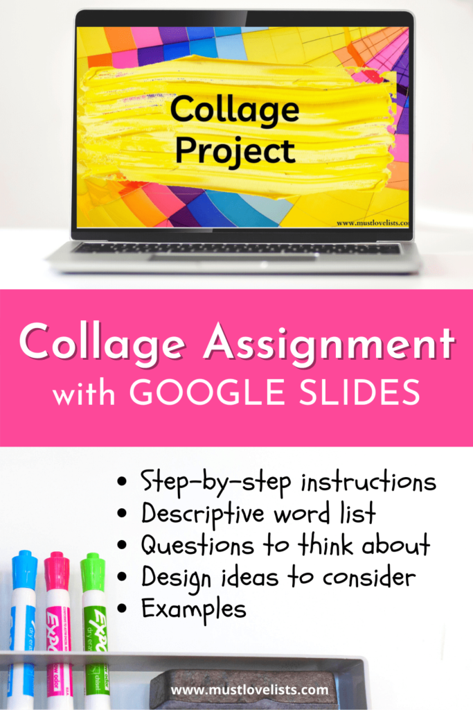 Student collage assignment project for homeschool or classroom.  Download Google slides to use in Google classroom.