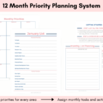 12 month planning lists from Etsy