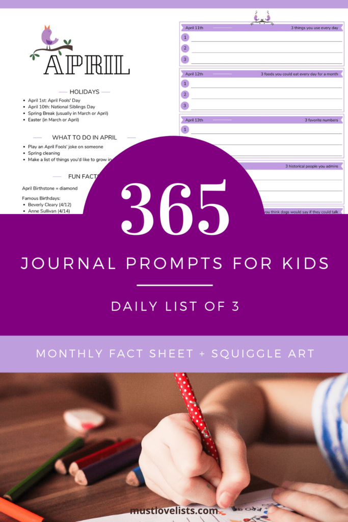 child writing fun journal prompts