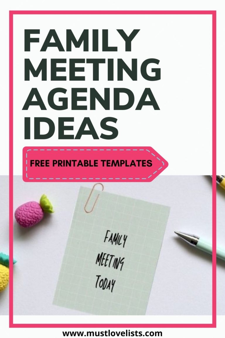 Image 1 for Family Meeting Agenda Templates