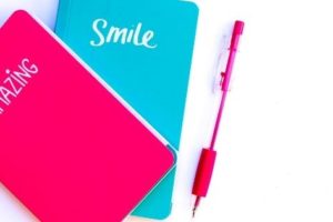 pink and blue journals