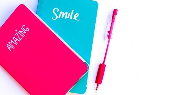 pink and blue journals
