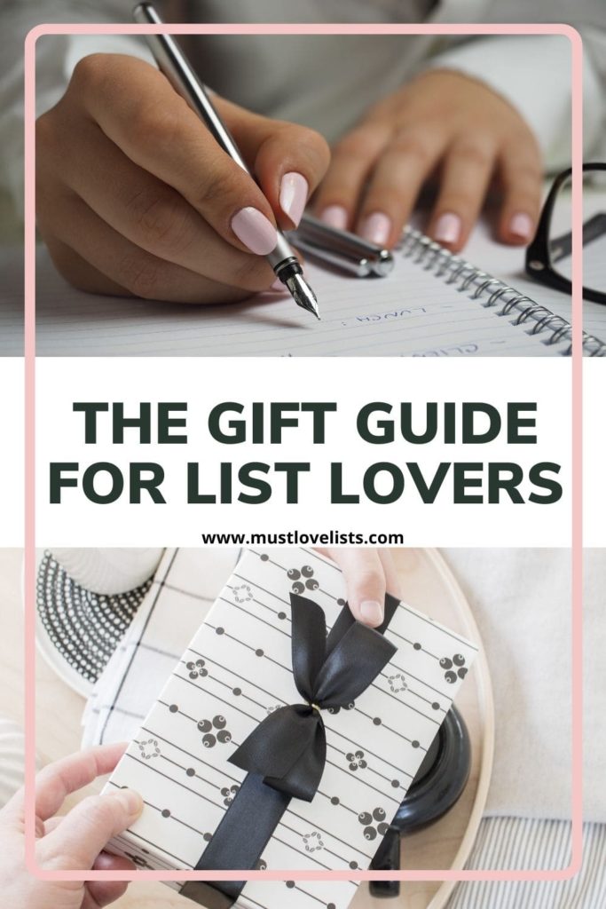 Gift guide for list lovers pin
