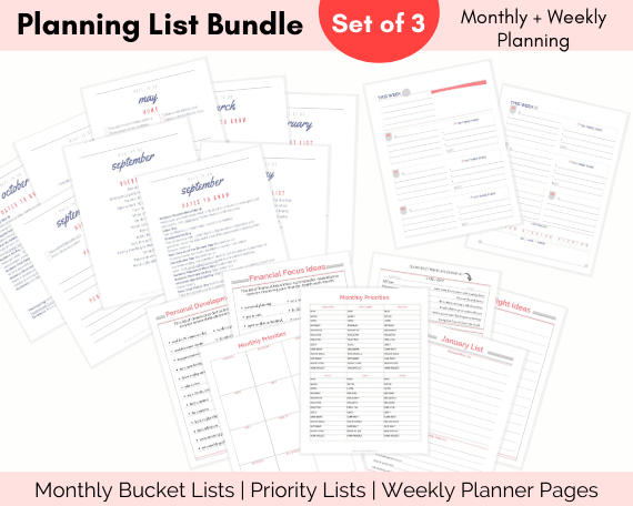 Planning list bundle from Etsy