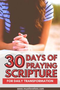 30 Days Of Praying Scripture - Must Love Lists