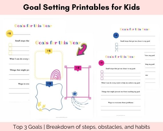 Goal setting printables for kids