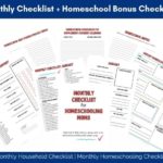 Monthly checklist printables for homeschool moms