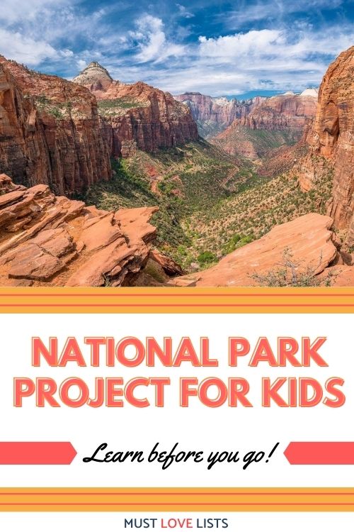 National park project for kids
