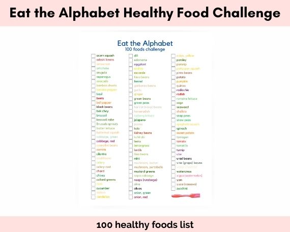 list of 100 healthy foods
