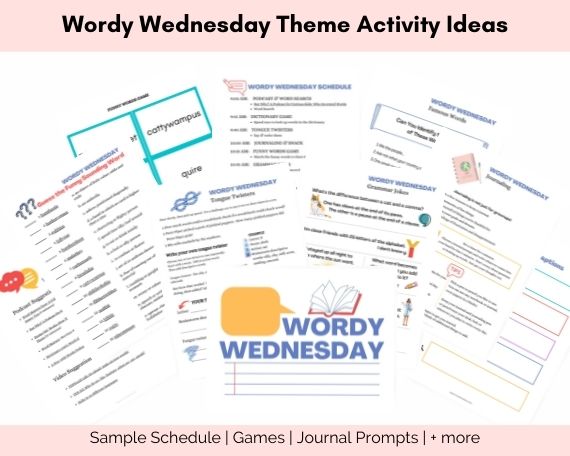 Wordy Wednesday Theme Activity Pack