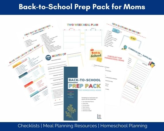 Back to school planning pack lists for homeschool moms