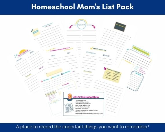 lists for homeschool moms