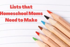 lists for homeschool moms