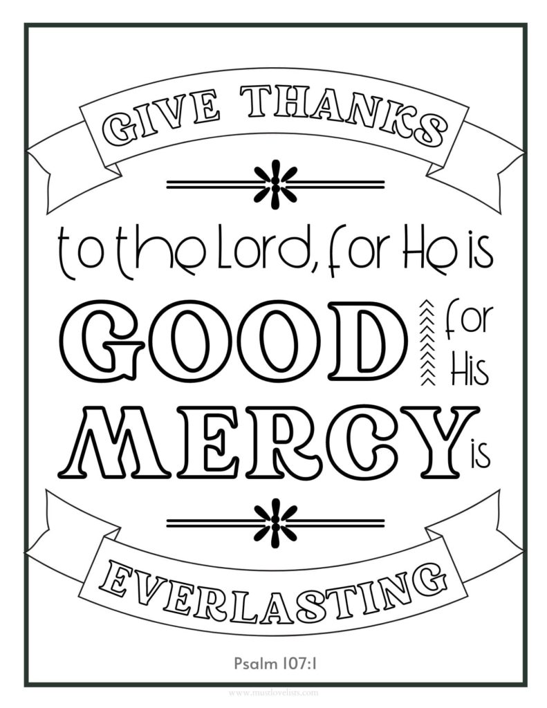 Psalm 107:1 coloring page