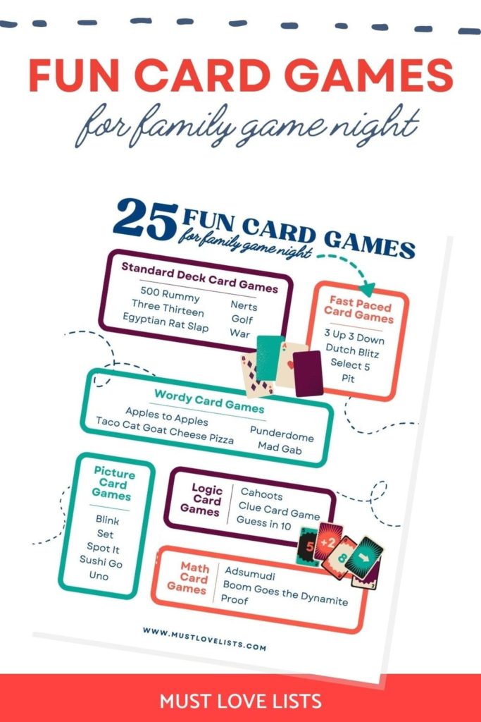 20 Card Games that are Perfect for Your Next Family Game Night - Frugal Fun  For Boys and Girls