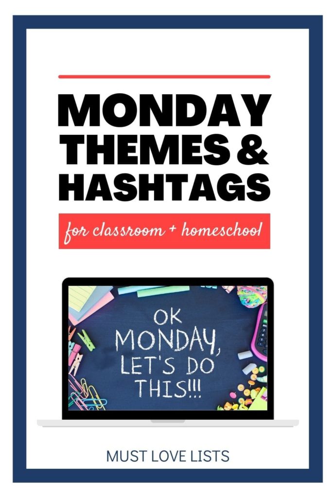 Monday themes and hashtags