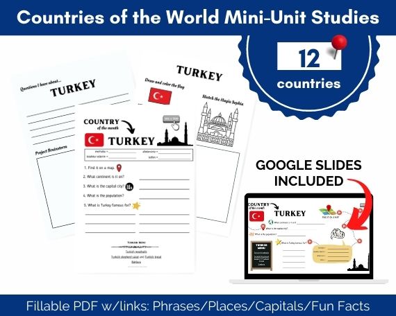 countries unit study printables