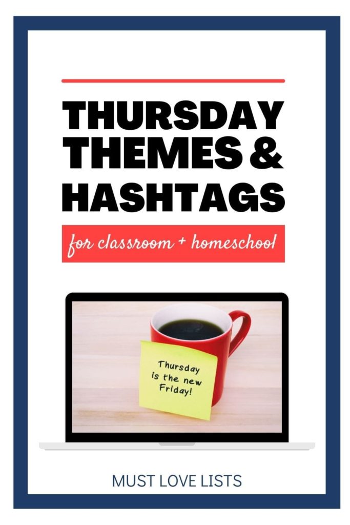 Thursday themes and hashtags