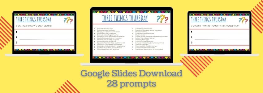 Three Things Thursday Google slides
