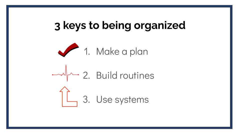 keys to being organized