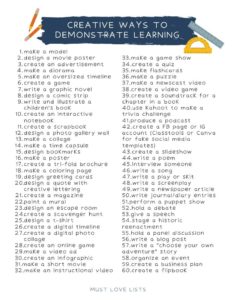 60 Creative Ways for Homeschoolers to Demonstrate Learning - Must Love ...