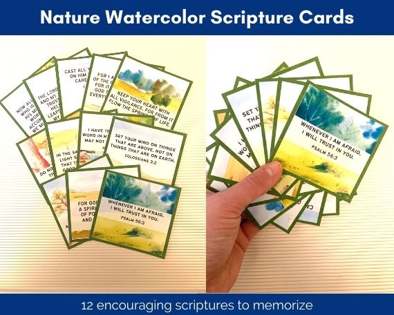 nature watercolor scripture cards