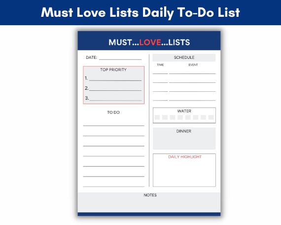must love lists to do list